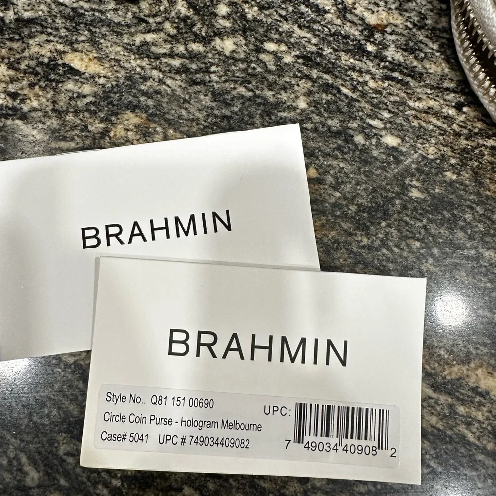 ✨💎BNWT💎✨BRAHMIN CIRCLE MELBOURNE HOLOGRAM LEATHER COIN PURSE - Picture 7 of 9